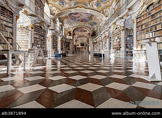 Abbey Library in Admont Benedictine Abbey, Admont, Styria, Austria, Europe.