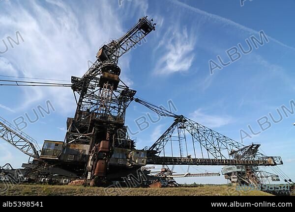 Ferropolisstrasse, Ferropolis, Graefenhainichen, City of Iron, Saxony-Anhalt, Germany, Europe.