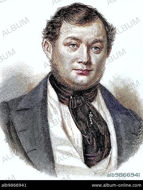 Count Maximilian von Schwerin-Putzar, actually Count Maximilian Heinrich Charles Anton Kurt von Schwerin, 30 December 1804, 2 May 1872, was a Prussian landowner and liberal parliamentarian, Minister of the Interior, Germany, digital improved reproduction of an original 19th century print, Europe.