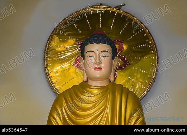 Buddha statue, Quoc Tu Pagoda, Saigon, Ho Chi Minh City, Vietnam, Asia.