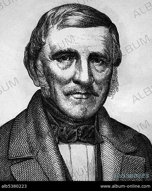 Johann Franz Encke, 1791 - 1865, astronomer, portrait, historical illustration, 1880.