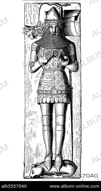 Edward of Woodstock, Prince of Wales, known as The Black Prince, but actually Edward Plantagenet, 15 June 1330, 8 June 1376, was the eldest of the seven sons who King Edward III had. Historic, digitally restored reproduction from a 19th century original, exact date unknown.