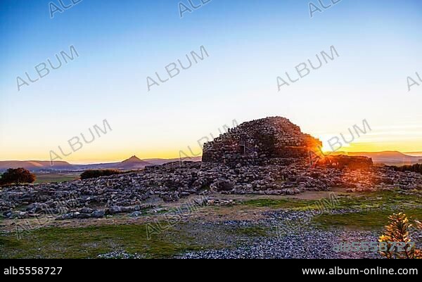 The Nuraghe of Su Nuraxi or Su Nuraxi di Barumini one of the most important nuragic archeological sites in Barumini, Sardinia, Italy, Europe.