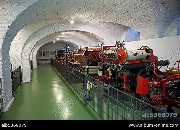 The Feuerwehrmuseum fire brigade museum in the Reichsabtei Salem abbey, monastery of the Cistercian order, southwest German Rococo, seat of the Internat Schloss Salem residential school, Linzgau, Baden-Wuerttemberg, Germany, Europe.