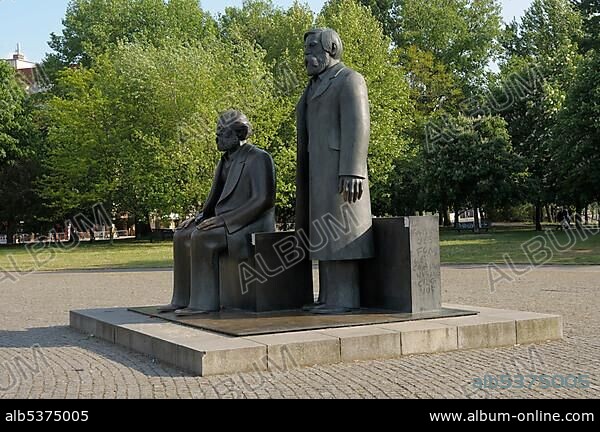 Marx-Engels monument on the Marx-Engels-Forum square, Berlin, Germany, Europe.