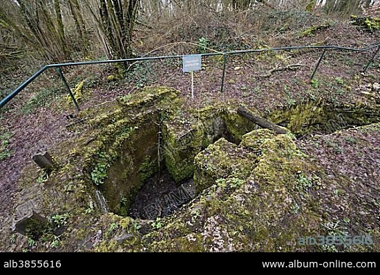 Vauquois Hill, Walls Westphalenturm with Laufgraben, German fortifications, First World War, near Verdun, Vauquois, Grand Est, France, Europe.