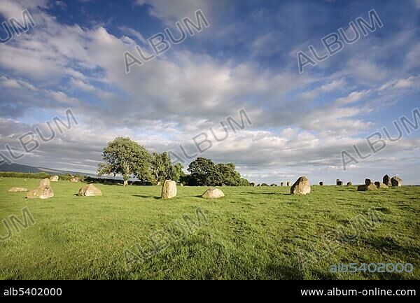 Long Meg and Her Daughters Stone Circle, Little Salkeld, Cumbria, England, United Kingdom, Europe.