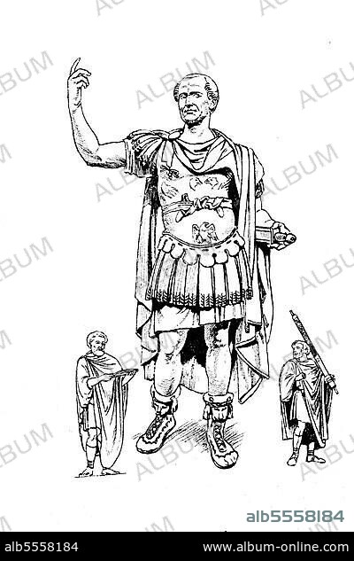 Mens fashion in antiquity, rome, man with toga, Männermode im Altertum, Rom, Mann mit Toga, digital restaurierte Reproduktion einer Originalvorlage aus dem 19. Jahrhundert, genaues Originaldatum nicht bekannt.