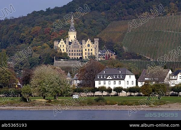 The Castle Arenfels is the landmark of Bad Hoenningen, Rhineland-Palatinate, Germany, Europe.