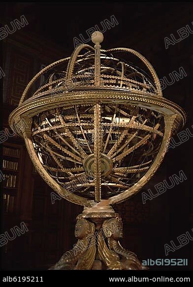 ANTONIO SANTUCCI (?-1613) ASTRONOMO ITALIANO. ESFERA ARMILAR - PROCEDE DE FLORENCIA 1582 -ESFERA SEGUN EL SISTEMA DE TOLOMEO.