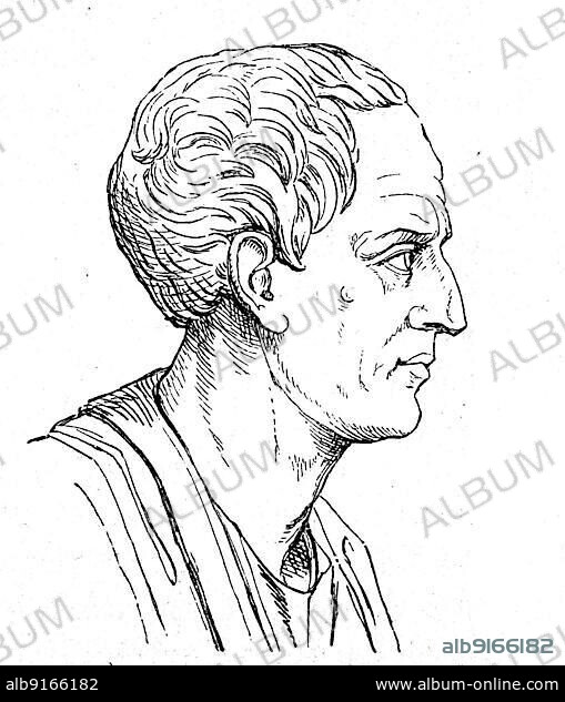Marcus Tullius Cicero, 106 BC 43 BC Roman philosopher, politician, jurist, orator, political theorist, consul, the History of Ancient Rome, Roman Empire, Italy, digitally restored reproduction from a 19th century original, Europe.