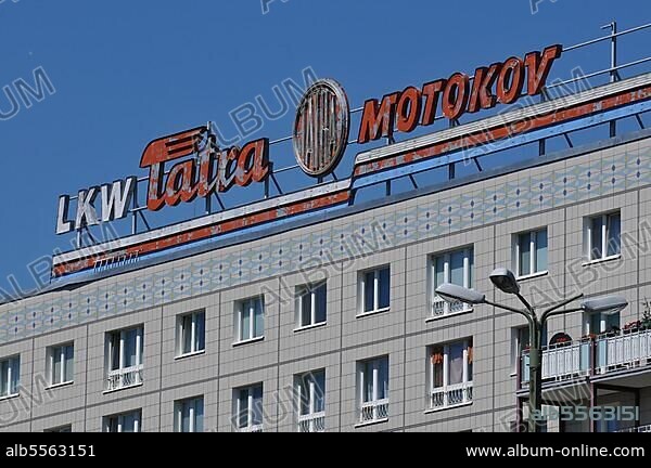 Advertising, Tatra, Karl-Marx-Allee, Mitte, Berlin, Germany, Europe.