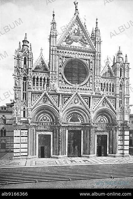 Historical photo (ca 1880) of the Duomo di Siena, Tuscany, Italy, Historical, digitally restored reproduction of an original from the 19th century, exact original date unknown, Europe.