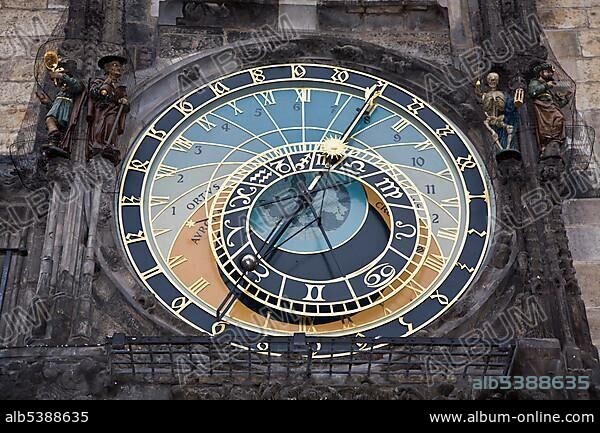 Prague Orloj astronomical clock old city hall Prague Czechia.