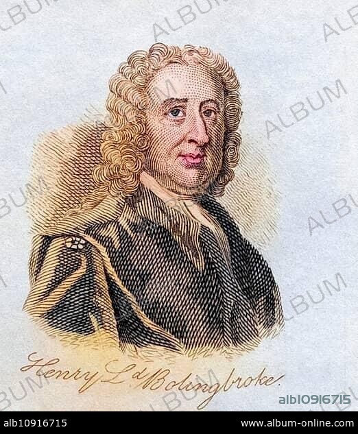 Henry St John Viscount Bolingbroke 1678-1751 English politician and philosopher From the book Crabbs Historical Dictionary, published 1825, Historical, digitally restored reproduction from a 19th century original, Record date not stated.