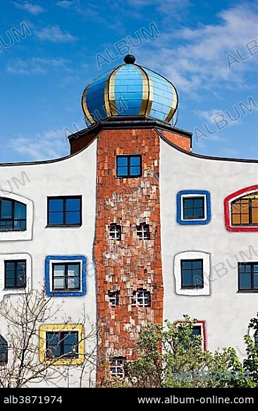 Luther-Melanchthon-Gymnasium, designed by Friedensreich Hundertwasser, Lutherstadt Wittenberg, Saxony-Anhalt, Germany, Europe.