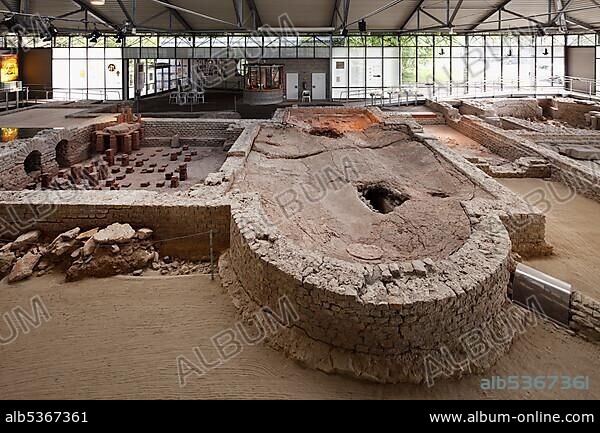 Small baths, Roman excavations, Cambodunum Archaeological Park, Kempten, Allgaeu, Swabia, Bavaria, Germany, Europe.