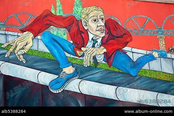 Gabriel Heimler, Wall painting at the East Side Gallery in Berlin, Germany, Europe.