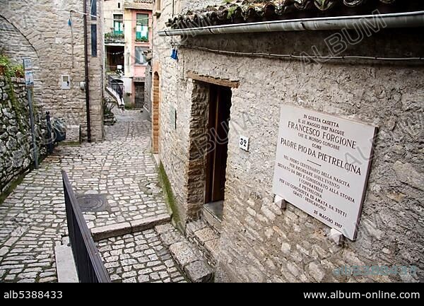 Birthplace of Padre Pio, Saint Pio, in Pietralcina, Benevento, Campania, Italy, Europe.