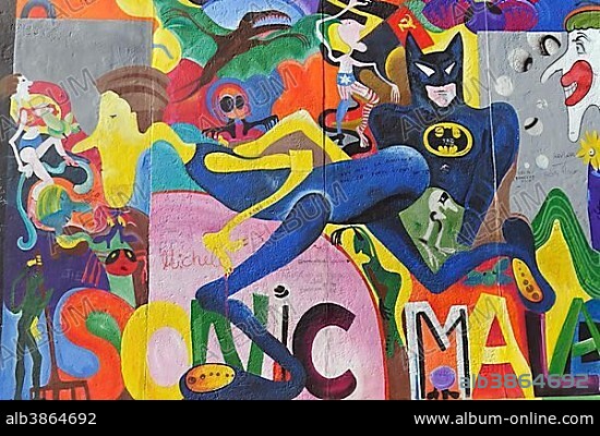 Greta Ida Csatlòs, Mural, East Side Gallery, Berlin Wall Gallery, Berlin, Germany, Europe.