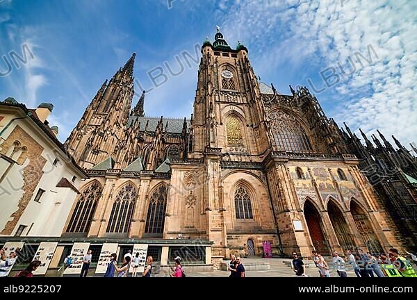 Prague Czech Republic. St. Vitus Cathedral inside Prague castle complex.