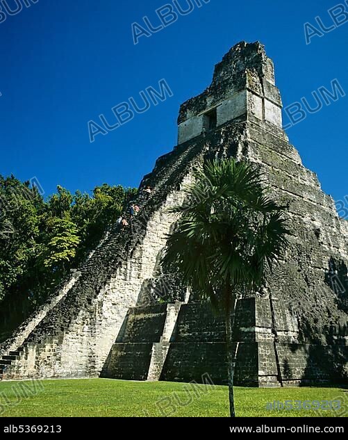 Temple ruins of Tikal, Maya pyramid, Guatemala, Guatemala, Central America.