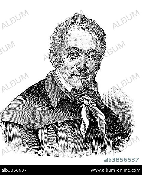 Ernst Moritz Arndt, 1769 - 1860, a German writer and member of the Frankfurt National Assembly, historical engraving, circa 1885.