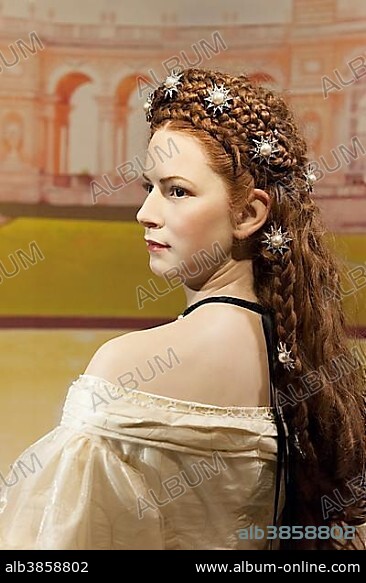 Wax figure of Empress Sisi or Empress Elisabeth of Austria, Queen of Hungary, Madame Tussauds Museum, Vienna, Austria, Europe.