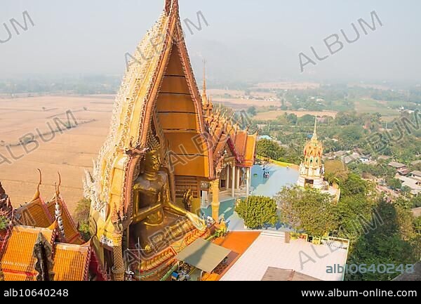Big golden buddha statue Wat Tham Sua (Tiger Cave Temple), Kanchanaburi thailand.