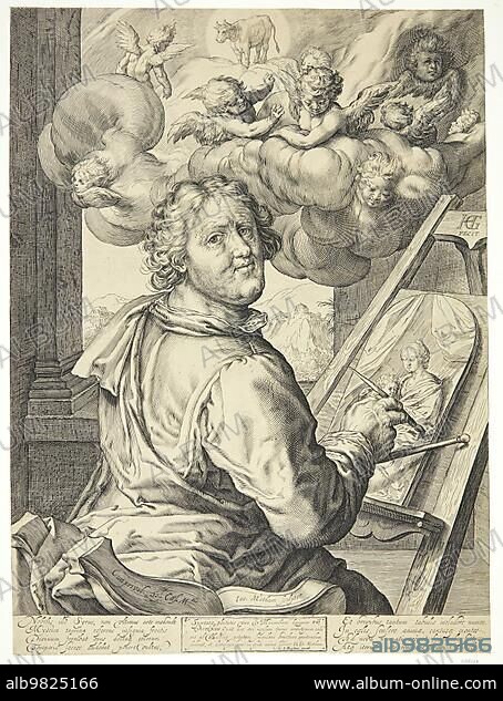 St. Luke; patron saint of doctors; surgeons and the sick; butchers and cattle; the painter; paints the Virgin Mary; Historic; digitally restored reproduction of an original from the period.