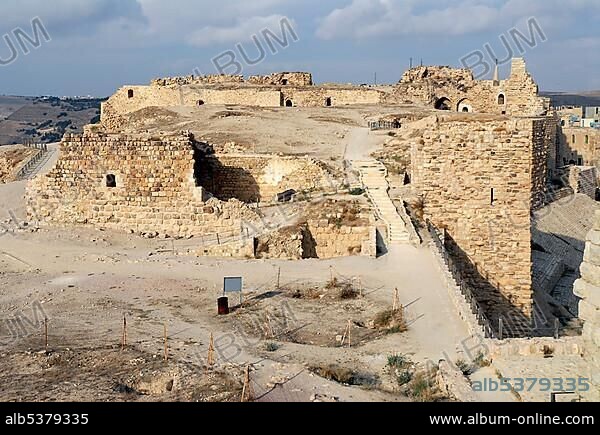 Kerak Castle, old fortress along the King's Highway in Jordan, Middle East, Asia.