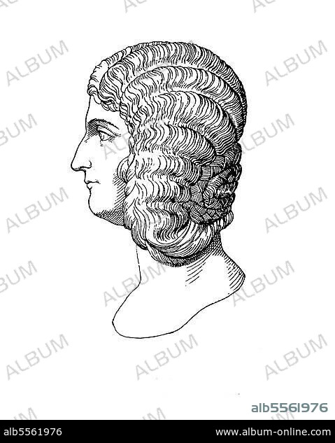 Publia Fulvia Plautilla war von 202 bis 205 die Hofdame des späteren römischen Kaisers Caracalla, Historisch, digitale Reproduktion einer Originalvorlage aus dem 19. Jahrhundert.