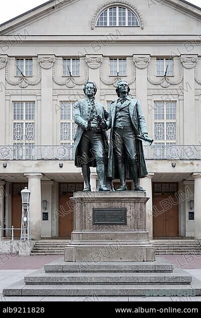 The Goethe?Schiller Monument in Weimar Germany.
