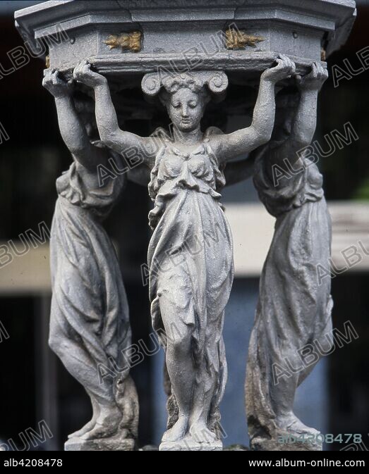 CHARLESAUGUSTE LEBOURG. Fuente Wallace (detalle), Siglo XIX, Barcelona