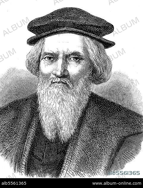 Sebastiano Caboto, Sebastian Cabot, Sebastian Gaboto, 1484 -1557, ein aus Venedig stammender Entdecker und Kartograph, der im Dienst der englischen und spanischen Krone stand, Historisch, digital restaurierte Reproduktion einer Originalvorlage aus dem 19. Jahrhundert.