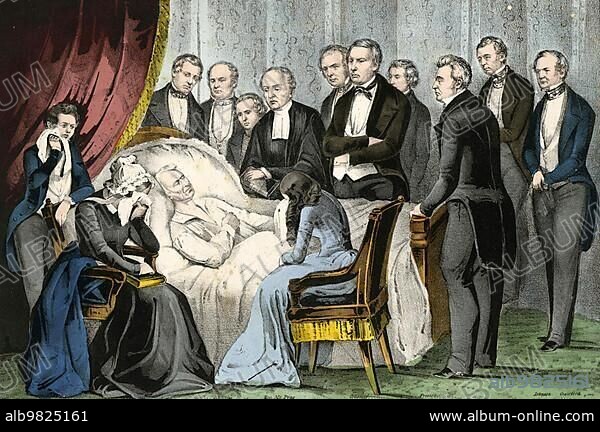 Death of General Zachary Taylor (24 November 1784 - 9 July 1850) was the twelfth President of the United States. He held office from 4 March 1849 until his death and was the second president; after William Henry Harrison; to die while in office; Historical; digitally restored reproduction from a 19th century original.