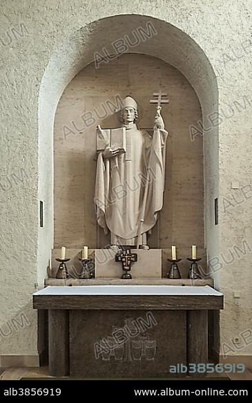 Side altar, Interior, Münsterschwarzach Abbey, Benedictine monastery, 1938, Heimatschutzarchitektur, Nazi architecture, Schwarzach, Lower Franconia, Bavaria, Germany, Europe.