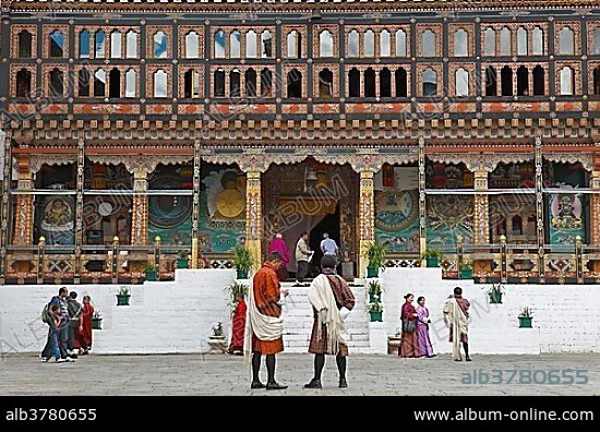 Tashichho Dzong, Buddhistic monastery, Thimphu, Thimphu District, Bhutan, Asia.