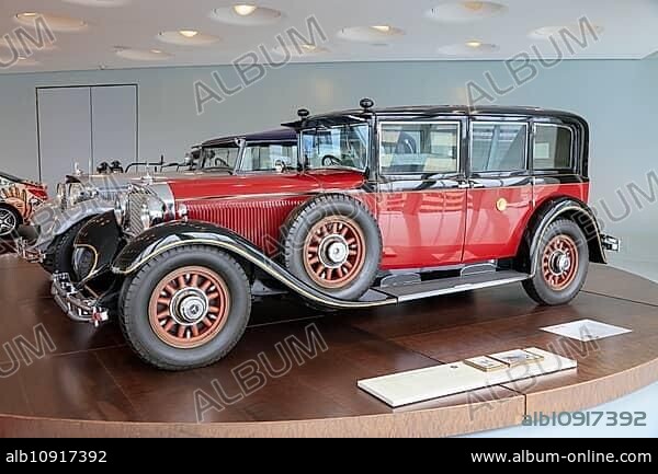 Mercedes-Benz 770 Grand Mercedes Pullman limousine for the Japanese Emperor Hirohito, Mercedes-Benz Museum, Stuttgart, Baden-Württemberg, Germany, Europe.