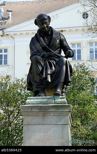 Monument to Samuel Hahnemann, the founder of homeopathy, Leipzig, Saxony, Germany, Europe.