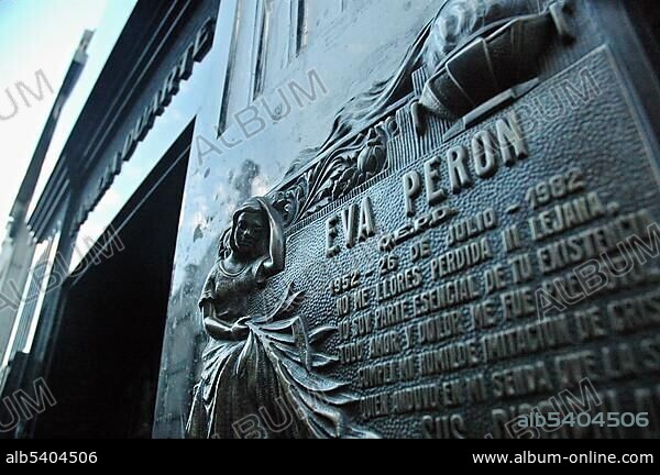 Grave of Eva (Evita) Peron (1909-1952) in Recoletta, Buenos Aires, Argentine.