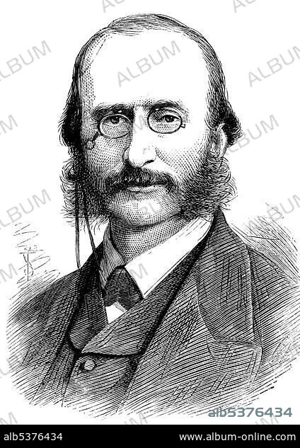 Jacques Offenbach, 1819 - 1880, born as Jakob Eberst, a French composer and cellist of German and Jewish descent, considered the founder of modern operetta, wood engraving, 1880.