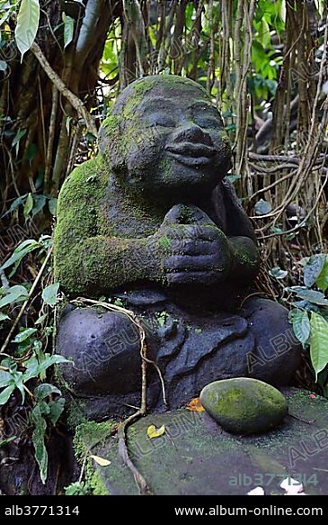 Buddha figure at the Holy Spring Temple, Ubud Monkey Forest, Ubud, Bali, Indonesia, Asia.