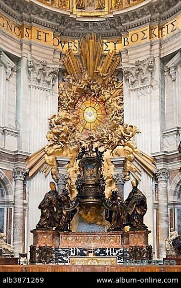 Throne of St Peter in Glory, Bernini, interior, St. Peter's Basilica, Rome, Vatican, Italy, Europe.