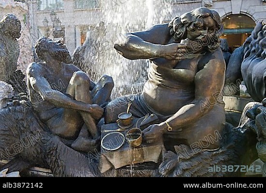 JÜRGEN WEBER. Ehekarussell or Hans Sachs fountain, Nuremberg, Middle Franconia, Bavaria, Germany, Europe.