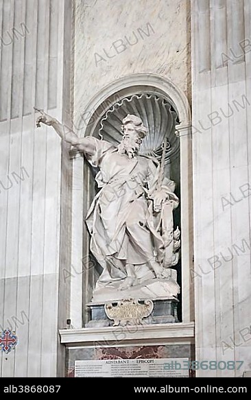 Statue of the prophet Elijah, St. Peter's Basilica, Rome, Vatican, Italy, Europe.