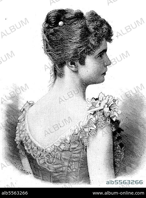 Prinzessin Elvira von Bayern, 1868-1943, heiratete Graf Rudolf von Wrbna-Kaunitz-Rietberg-Questenberg und Freudenthal, Historisch, digitale Reproduktion einer Originalvorlage aus dem 19. Jahrhundert.