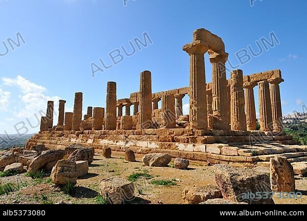 Hera Temple, Juno Lacinia Temple, Valle dei Templi, Valley of Temples, Agrigento, Sicily, Italy, Europe.