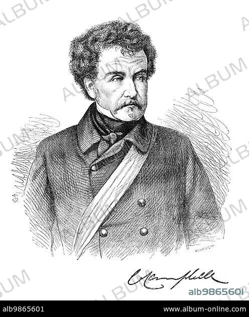 Field Marshal Colin Campbell, 1st Baron Clyde (1792-1863) was a British Army officer from Scotland who led the Highland Brigade in the Crimea and was in command of the ?Thin red line? at the battle of Balaclava. He later commanded the relief army in the Indian Mutiny of 1857. Illustration from an english magazine printed in 1864.