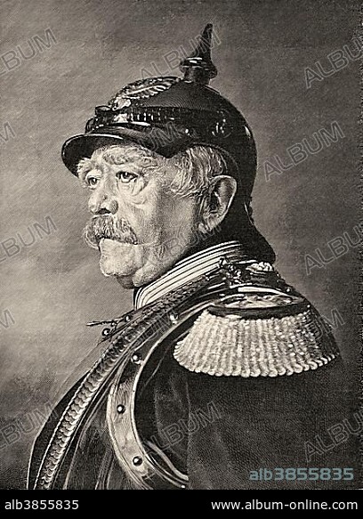 Portrait, Otto von Bismarck, Prince of Bismarck, woodcut.